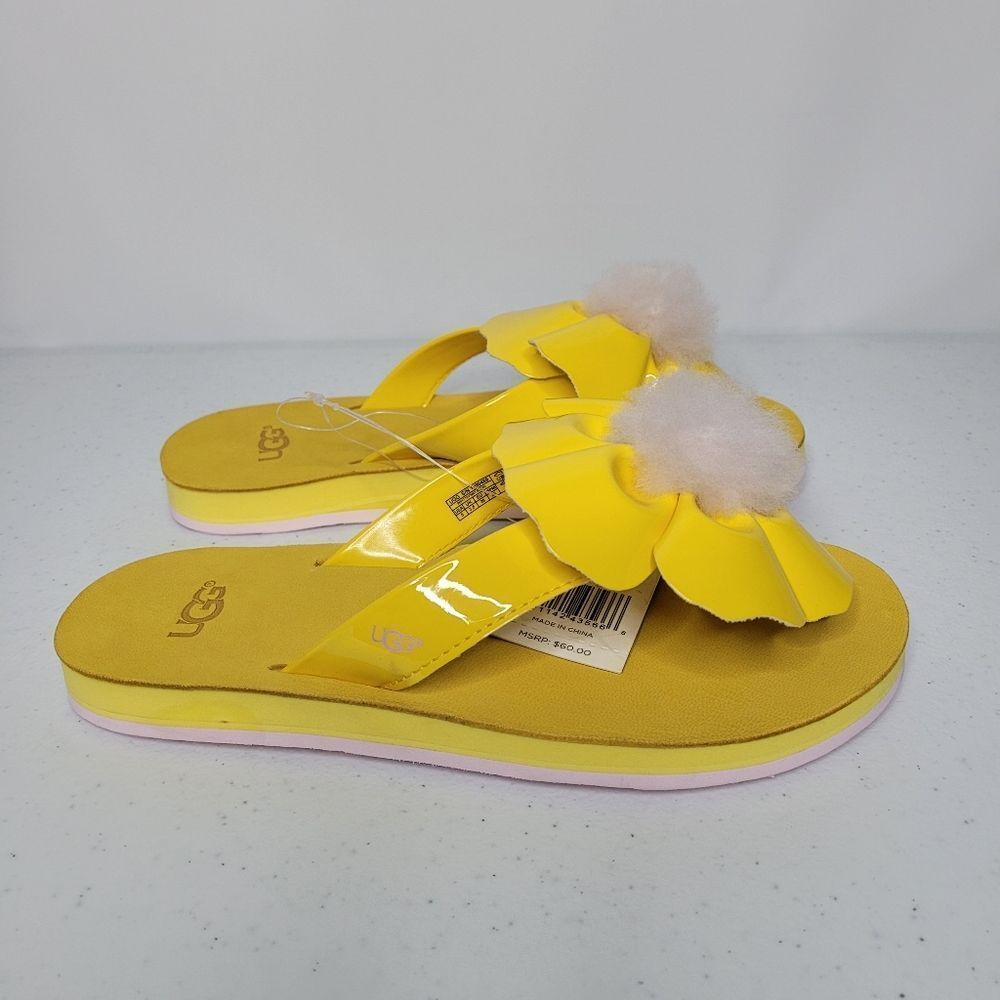 UGG Poppy Pom Pom Flip Flop Sandals - Picture 4 of 7